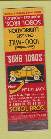 Matchbook Cover - Sobol Bros Mobil oil gas
