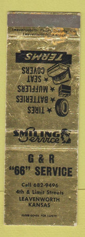 Matchbook Cover - G&R 66 oil gas Leavenworth KS WEAR