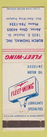 Matchbook Cover - Fleet Wing oil gas Burch Thomas Akron OH WEAR