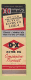 Matchbook Cover - DX oil gas Pitzer's Midwest City OK