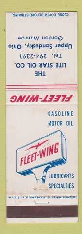Matchbook Cover - Fleet Wing oil gas Lite Star Upper Sandusky OH