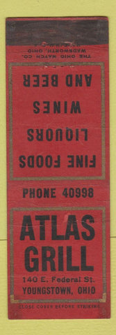 Matchbook Cover - Atlas Grill Youngstown OH WEAR