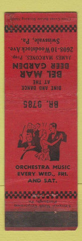 Matchbook Cover - Bel Mar Beer Garden Swissvale PA WEAR