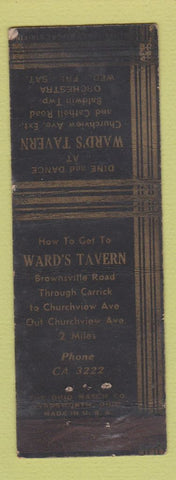 Matchbook Cover - Ward's Tavern WEAR