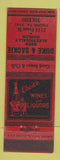 Matchbook Cover - Duke & Sackie Restaurant Toledo OH