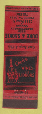 Matchbook Cover - Duke & Sackie Restaurant Toledo OH