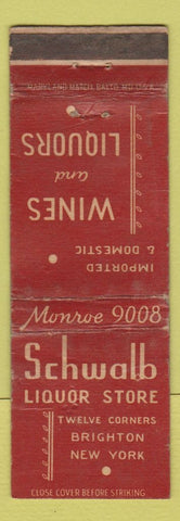 Matchbook Cover - Schwalb Liquor Store Brighton NY WEAR