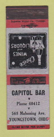 Matchbook Cover - Capitol Bar Youngstown OH girlie back