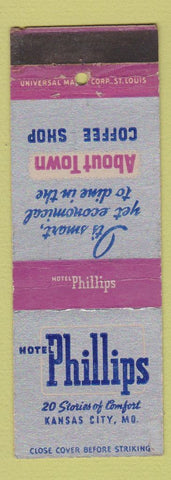 Matchbook Cover - Hotel Phillips Kansas City MO WORN