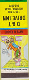 Matchbook Cover - D and T Drive Inn Houston TX hillbilly Republic Match