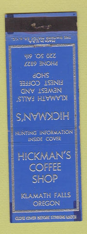 Matchbook Cover - Hickman's Coffee Shop Klamath Falls OR
