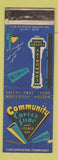 Matchbook Cover - Community Coffee Shop Binghamton NY Scranton PA WEAR