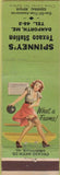 Matchbook Cover - Spinney's Texaco oil gas Danforth ME pinup