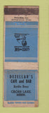 Matchbook Cover - Dezellar's Cafe Bar Cross Lake MN WORN