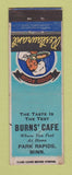Matchbook Cover - Burns' Cafe Park Rapids MI