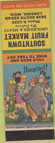 Matchbook Cover - Southtown Fruit Markets Lansing MI hillbilly