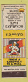 Matchbook Cover - McNamara's Cafe Boston MA Federal