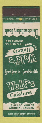 Matchbook Cover - Wolf's Cafeteria Wichita KS bakery