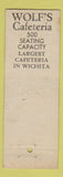 Matchbook Cover - Wolf's Cafeteria Wichita KS bakery