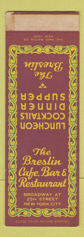 Matchbook Cover - Breslin Cafe Restaurant New York City SAMPLE