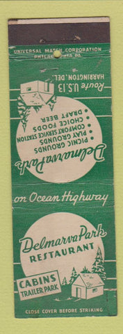 Matchbook Cover - Delmarva Park Restaurant Cabins Harrington DE