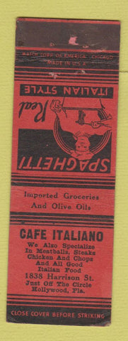 Matchbook Cover - Cafe Italiano Hollywood FL Italian