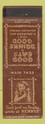Matchbook Cover - Kenny's Restaurant Colorado Springs WEAR