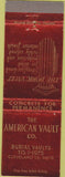 Matchbook Cover - American Vault Co Cleveland OH