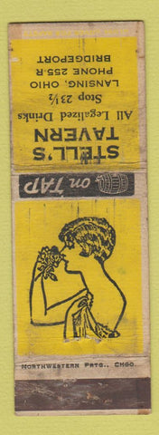 Matchbook Cover - Stell's Tavern Lansing OH girlie WORN