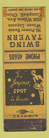 Matchbook Cover - Swing Tavern Campbell OH girlie WEAR