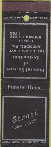 Matchbook Cover - Stuard Funeral Service Ardmore PA