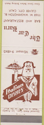 Matchbook Cover - Car Barn Culver City CA Italian food