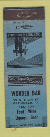 Matchbook Cover - Wonder Bar Glouster OH WEAR