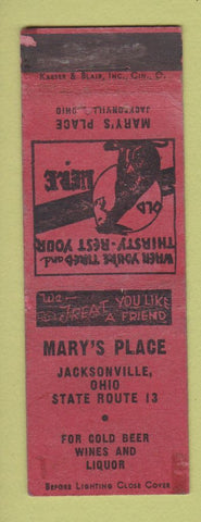 Matchbook Cover - Mary's Place Jacksonville OH WEAR