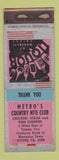 Matchbook Cover - Metro's Country Nite Club Toledo OH WORN