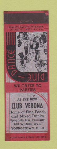 Matchbook Cover - Club Verona Youngstown OH ADVANCE