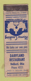Matchbook Cover - Dairyland Restaurant Hubbard OH WORN