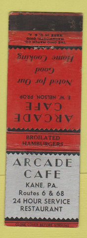 Matchbook Cover - Arcade Cafe Kane PA