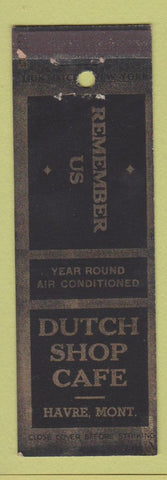 Matchbook Cover - Dutch Shop Cafe Havre MT