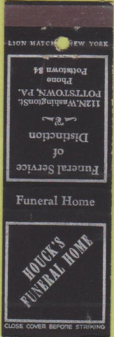 Matchbook Cover - Houck's Funeral Home Pottstown PA