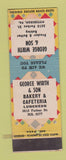 Matchbook Cover - George Wirth and Son Baker Restaurant Pittsburgh PA