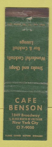 Matchbook Cover - Cafe Benson New York City WEAR