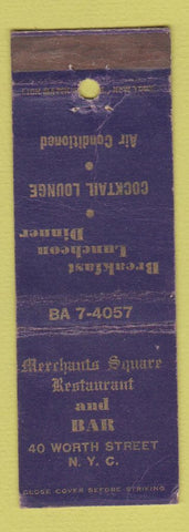 Matchbook Cover - Merchants Square Restaurant New York City WEAR