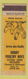 Matchbook Cover - Hobby Poultry Boy Egypt PA ADVANCE WEAR