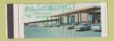 Matchbook Cover - Balmoral Hotel Motel Thetford Mines QC Full Length