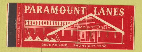 Matchbook Cover - Paramount Lanes Bowling CA Full Length