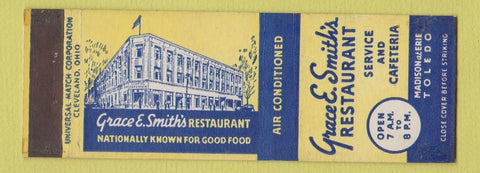 Matchbook Cover - Grace Smith's Restaurant Toledo OH