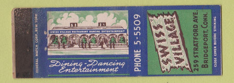 Matchbook Cover - Swiss Village Bridgeport CT Federal WEAR