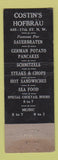 Matchbook Cover - Costin's Hof Brau Washington DC WORN Full Length