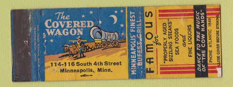 Matchbook Cover - Covered Wagon Minneapolis MN WORN